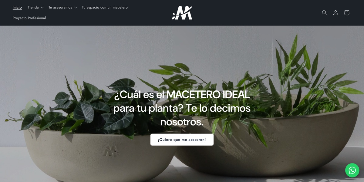 Tienda online de Mundo Macetero, maceteros de diseño en Chile